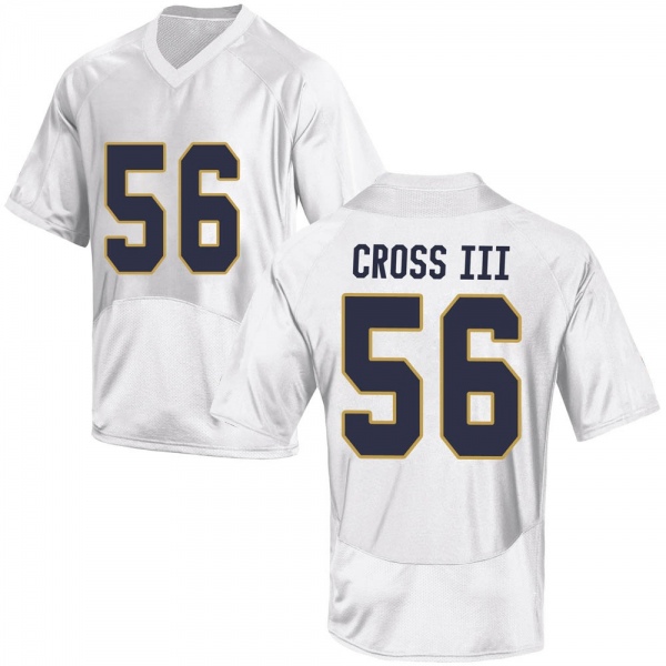 Howard Cross III Notre Dame Fighting Irish NCAA Men's #56 White Replica College Stitched Football Jersey GML6055NZ